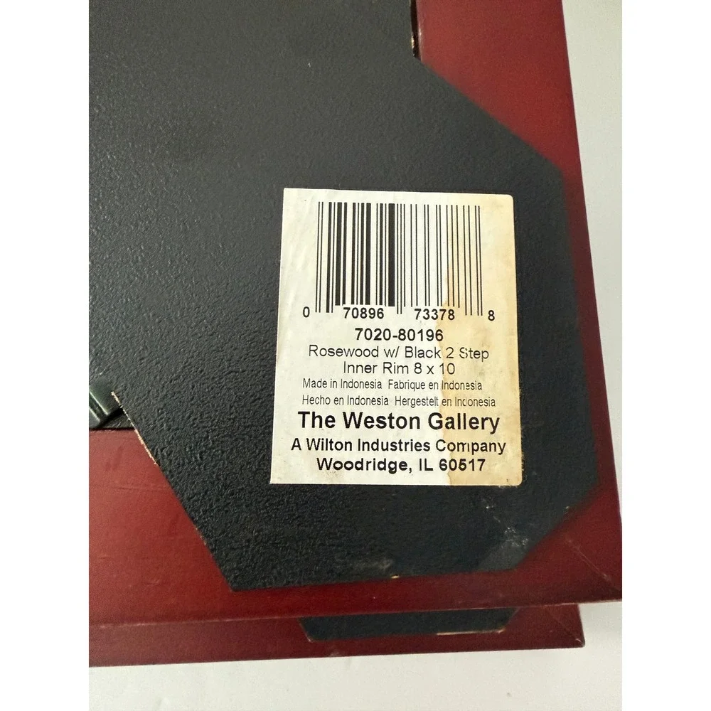 Vintage The Weston Gallery Rosewood 8x10 Picture Frame Black Inner Rim